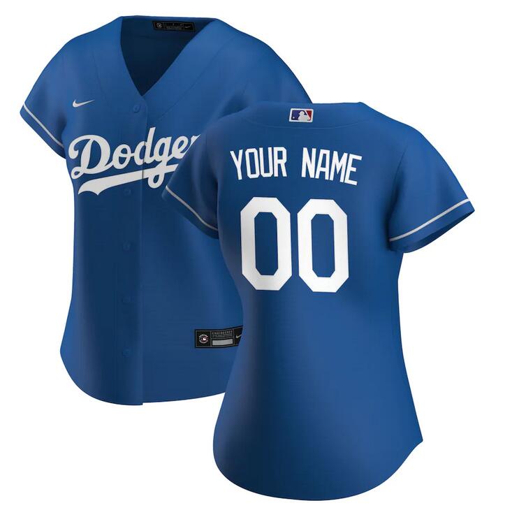 Women Los Angeles Dodgers Nike Royal 2020 Alternate Replica Custom MLB Jersey